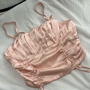 Pink silk top